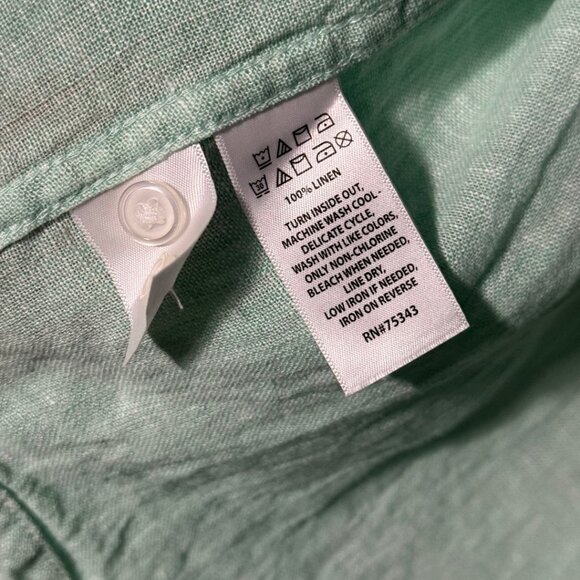 Panama Jack Light Green Linen Button-Down Shirt – Men’s Size M – Excellent - Picture 11 of 12